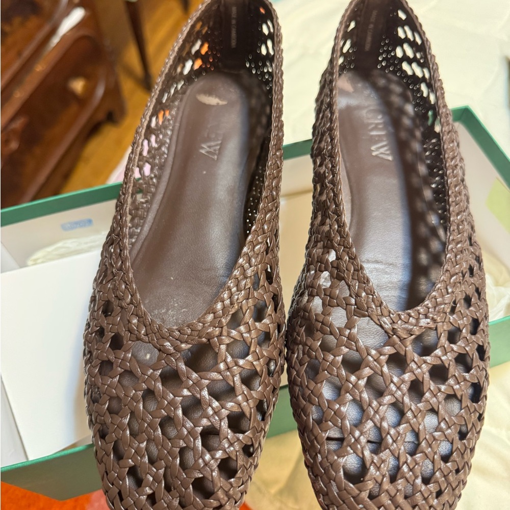 J. Crew Brown Woven Flats